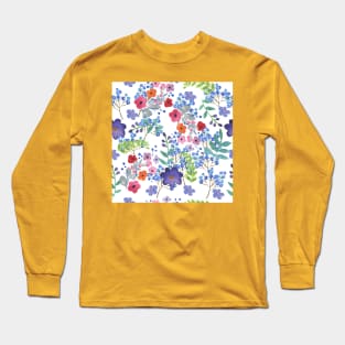 decorative, vintage, watercolor flowers Long Sleeve T-Shirt